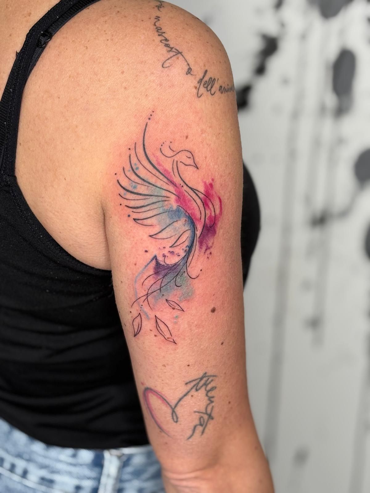 Tatuaggio acquerello a colori